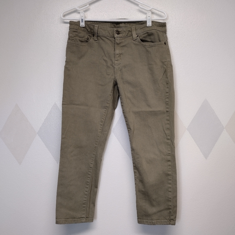 Michael Kors faded olive green skinny jeans size 4